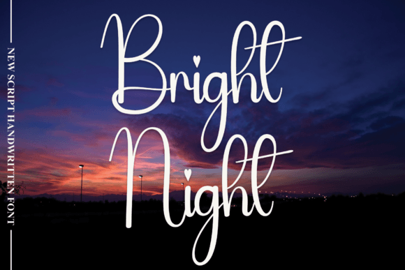Bright Night Font: Elegant Script for Handmade Labels & Printables